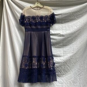 Endless Rose blue lace formal dress, size medium